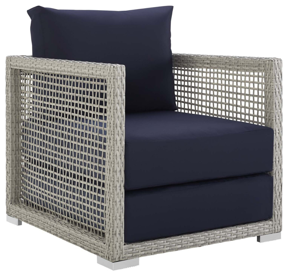 Aura 3 Piece Outdoor Patio Wicker Rattan Set   Tropical   Outdoor Dining Sets   by PARMA HOME  Houzz