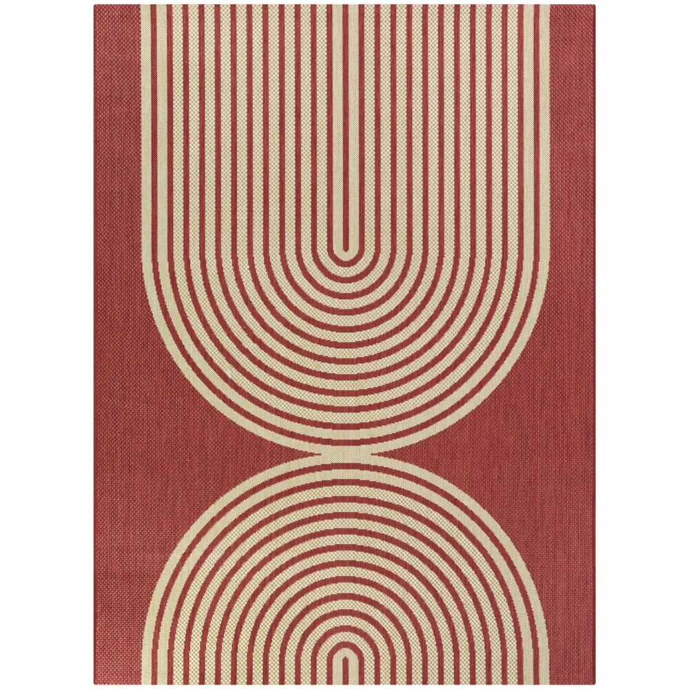 Cerise Contemporary Indoor/Outdoor Area Rug