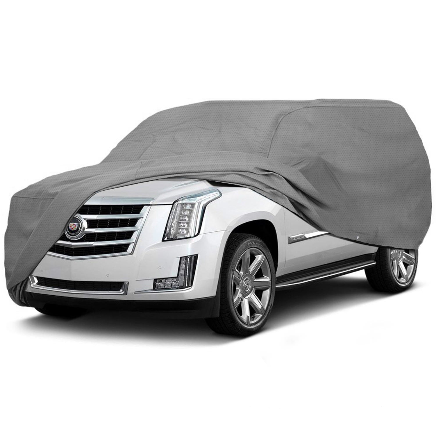 NEH Superior SUV Car Cover - Waterproof All Weather Full Exterior Breathable Outdoor Indoor - Gray - Fits SUVs and Pickup Trucks with Bed Caps up to 13.5ft Length (162