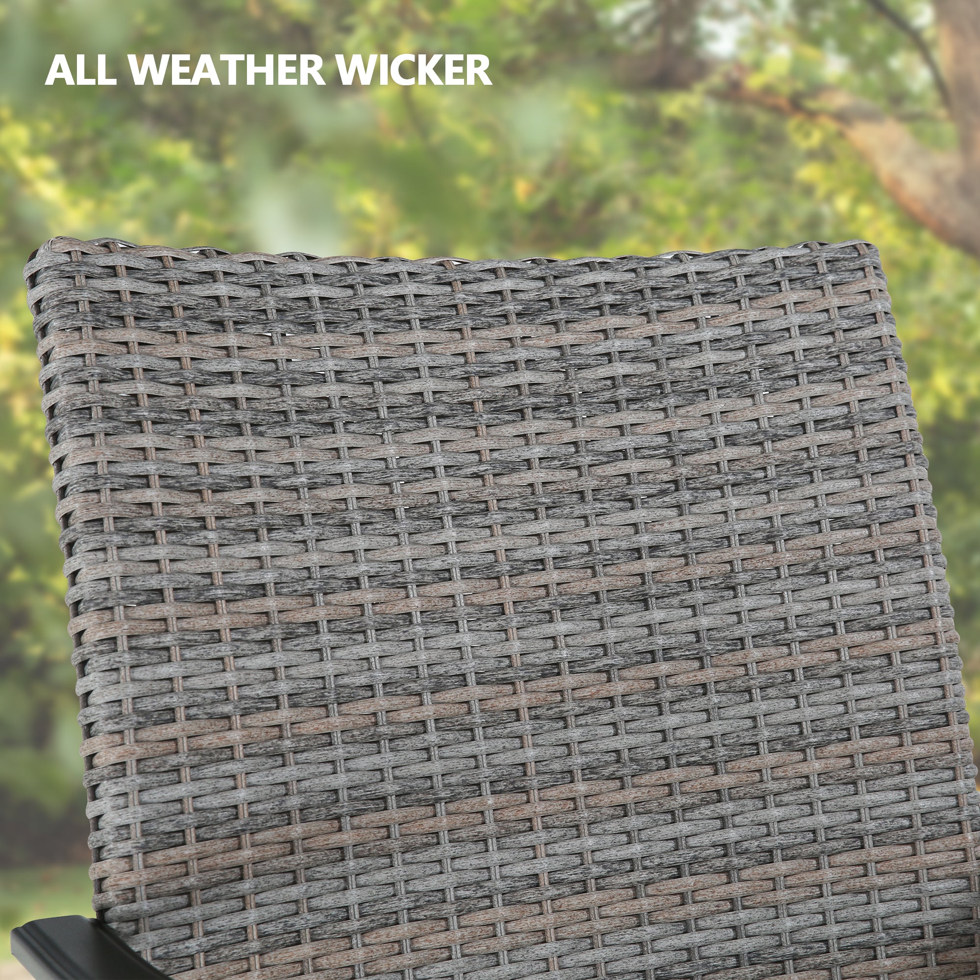 Ulax Furniture Patio Rattan Wicker Dining Chairs Indoor Outdoor Woven Padded Chairs (Set of 2)