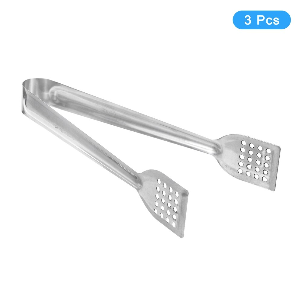 Serving Tongs  3pcs 8 Inch Stainless Steel Ice Tongs  Mini Sugar Tongs   Silver