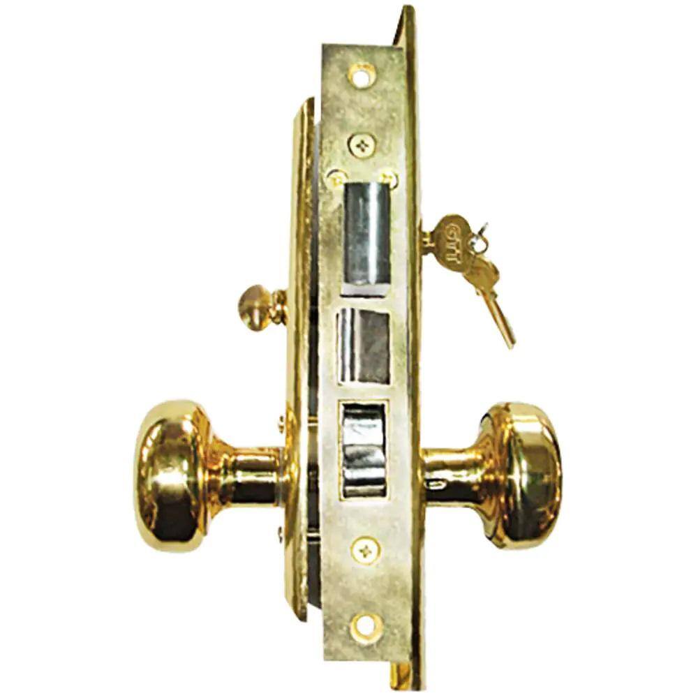 Premier Lock Brass Mortise Entry Right Hand Lock Set with 2.5 in. Backset and 2 SC1 Keys MR01