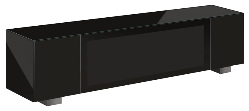 Monza TV Stand Black And Black   Contemporary   Entertainment Centers And Tv Stands   by Bellini Modern Living  Houzz