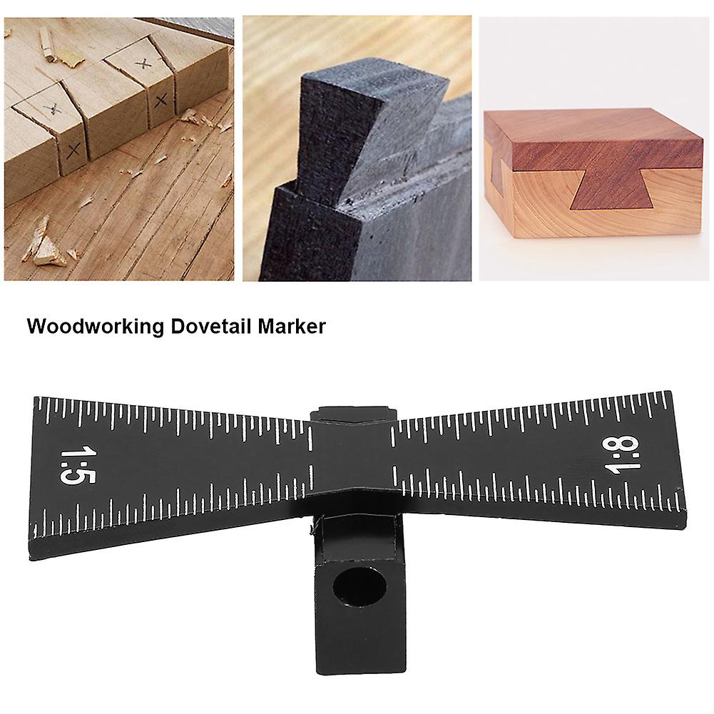 Aluminum Alloy Dovetail Gauge Woodworking Tool Dovetail Wood Marking Connection Ruler(1:5 1:8)