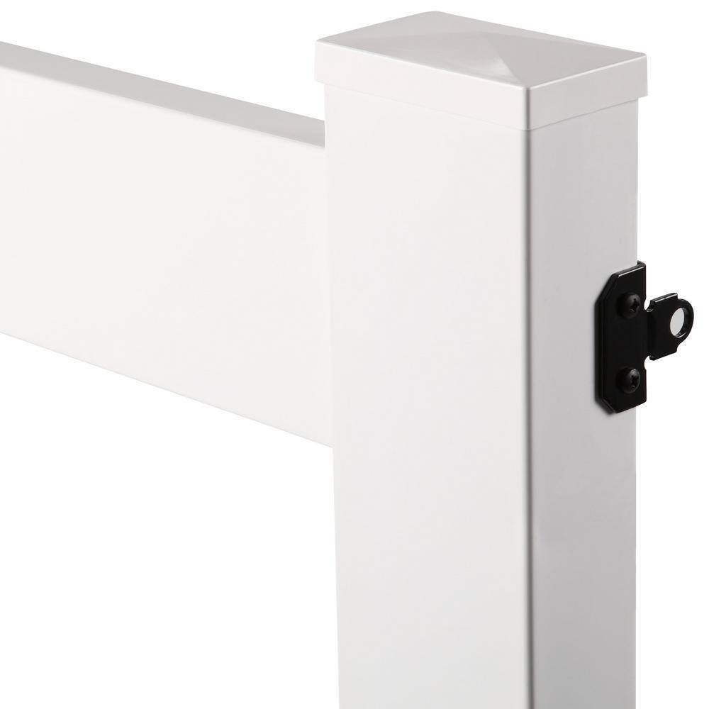 Barrette Outdoor Living 3-Rail Post and Rail 5 ft. x 4 ft. White Vinyl Drive Gate Kit Fence Gate 73025444