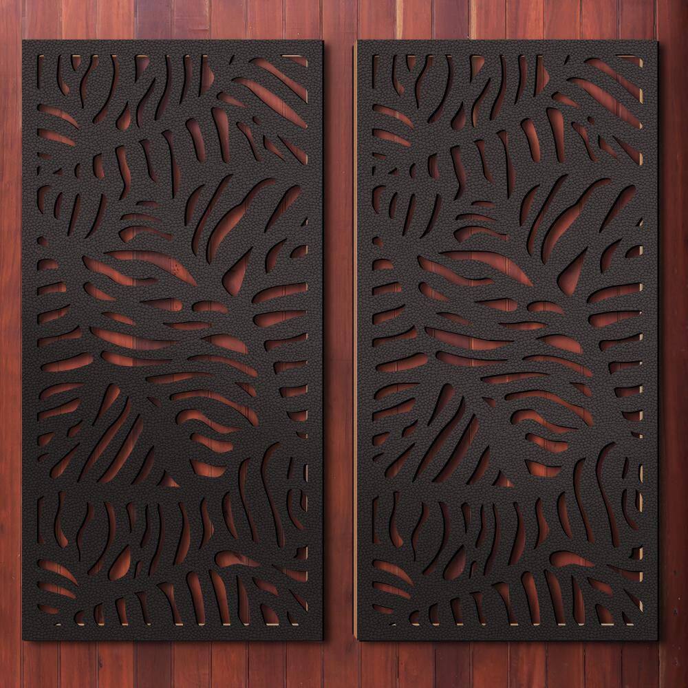 DESIGN VU Bahama 6 ft. x 3 ft. Charcoal Recycled Polymer Decorative Screen Panel Wall Decor and Privacy Panel DVU3604C