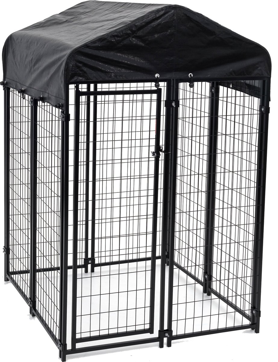 Lucky Dog Uptown Welded Wire Dog Kennel， Cover and Frame