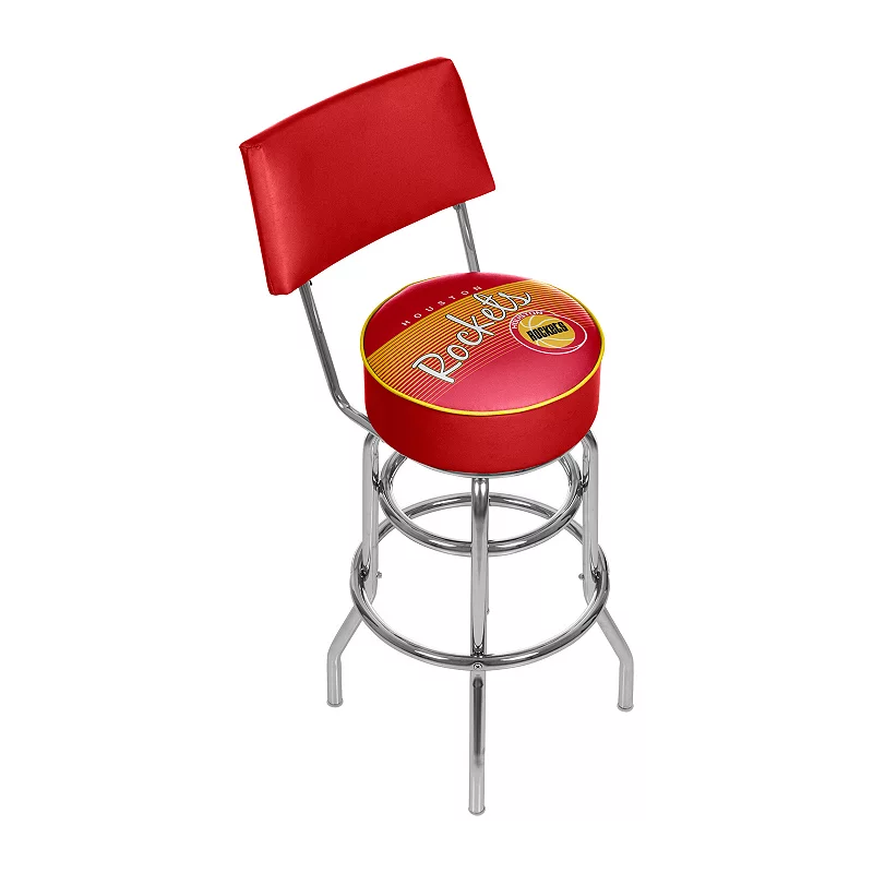 Houston Rockets Hardwood Classics Padded Swivel Bar Stool with Back