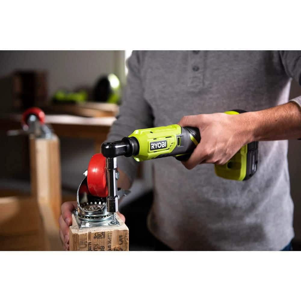 RYOBI ONE+ 18V Cordless 3/8 in. 4-Postion Ratchet Kit with 1.5 Ah Battery and Charger P344K1