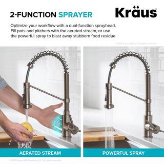 KRAUS Bolden Single Handle Pull-Down Sprayer Kitchen Faucet with Touchless Sensor in Matte Black KSF-1610MB