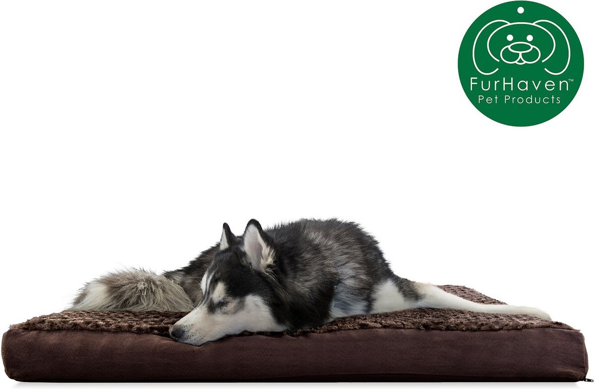 FurHaven Ultra Plush Deluxe Cooling Gel Pillow Dog Bed w/Removable Cover