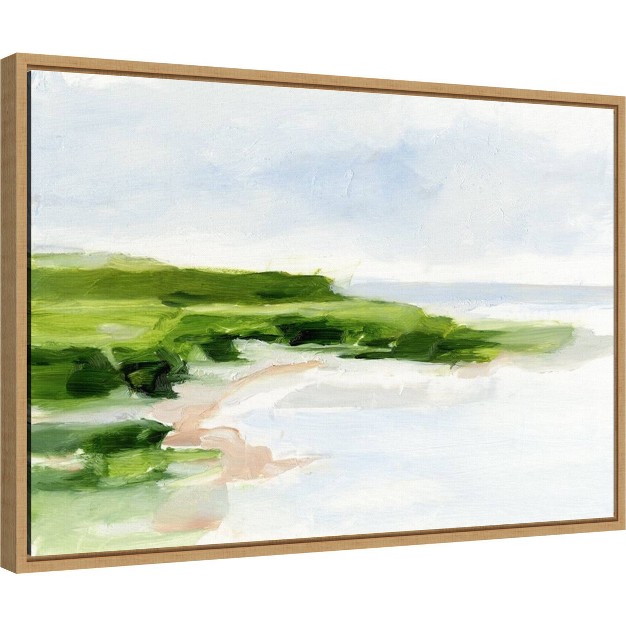 X 16 quot Blush Sandy Beach I By Ethan Harper Framed Wall Canvas Amanti Art