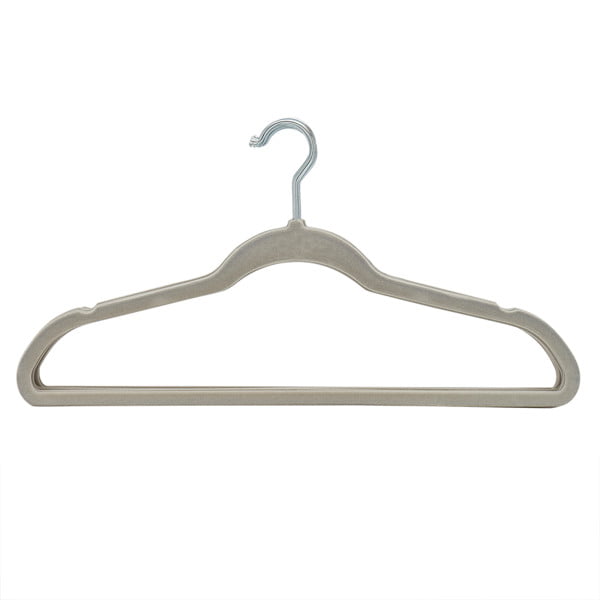 Home Basics Velvet Clothing Hanger, 10 Pack, Grey