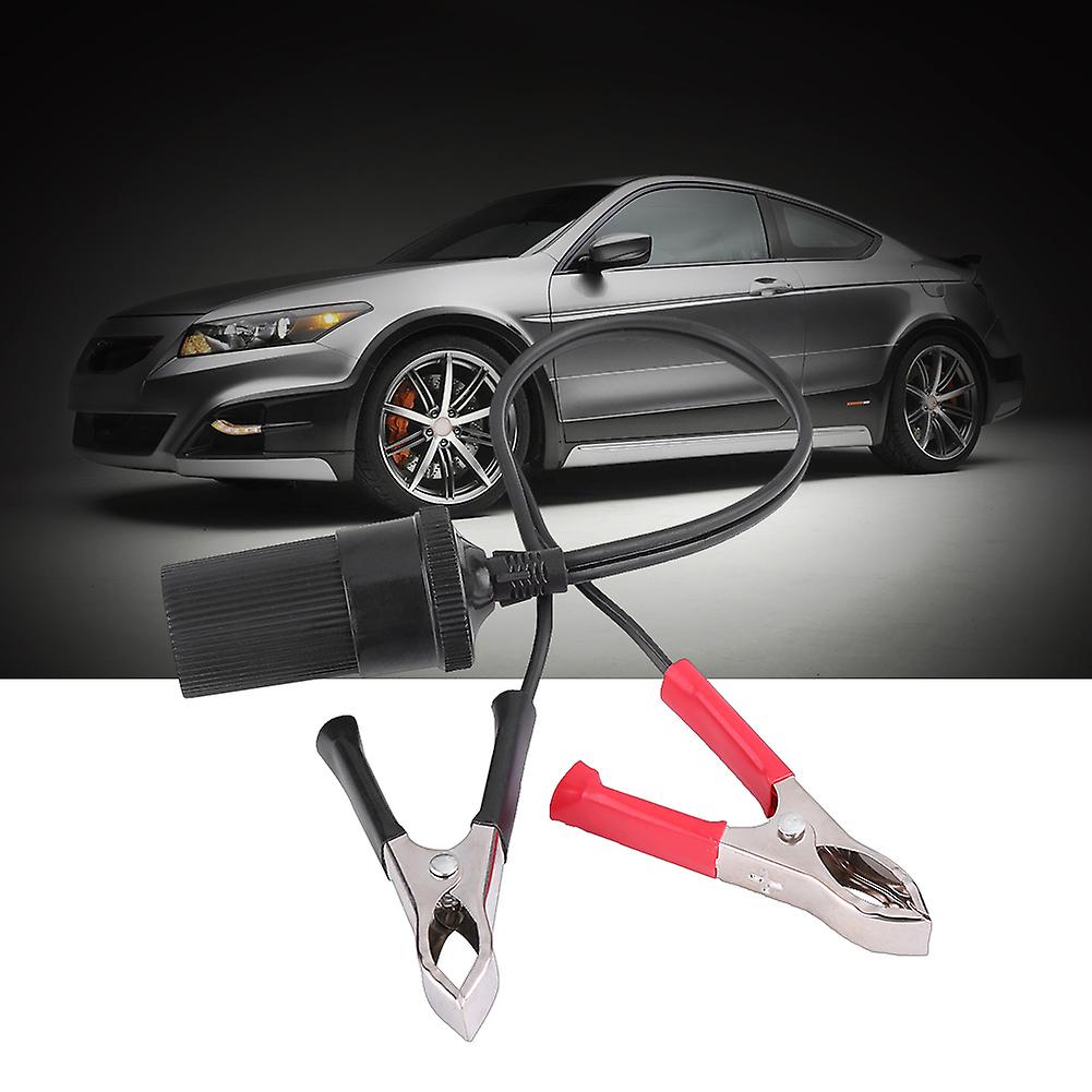 Car Battery Terminal Clip-on Cigarette Lighter Socket Adapter Auxiliary Power Clamps 12v