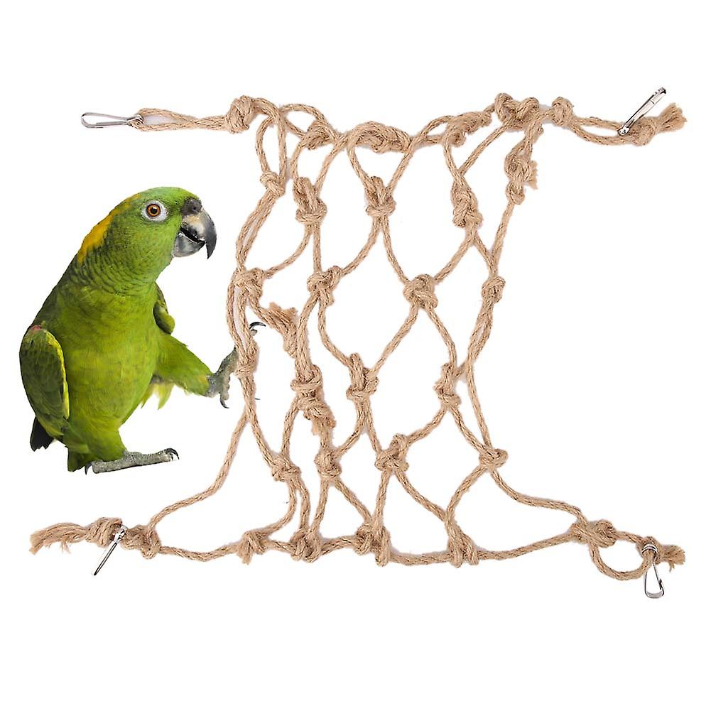 Hemp Rope Parrot Bird Climbing Net Hanging Rope Net Swing Play Rope Ladder Chew Toy (small)