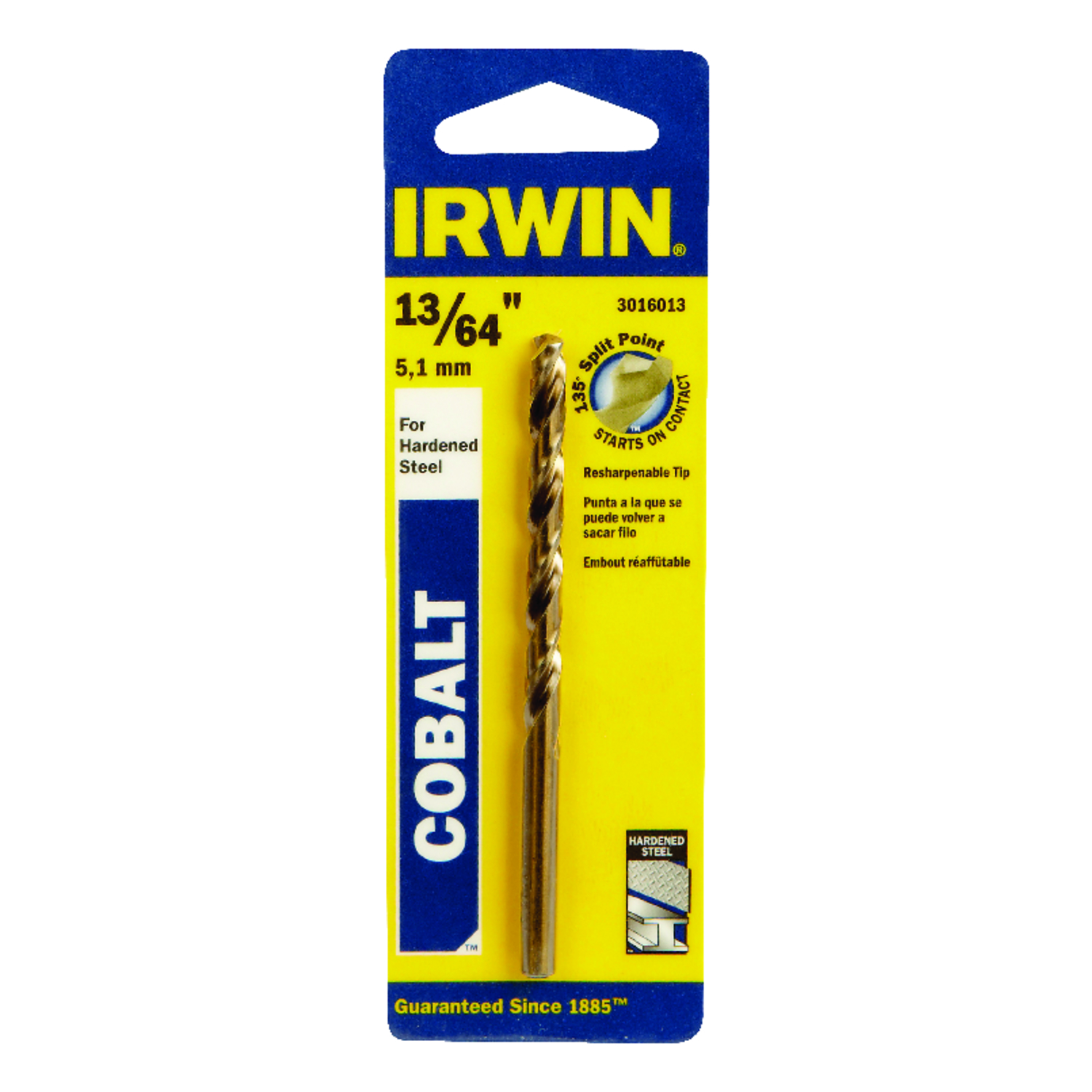 Irwin 13/64 in. X 3-5/8 in. L Cobalt Alloy Steel Drill Bit 1 pc