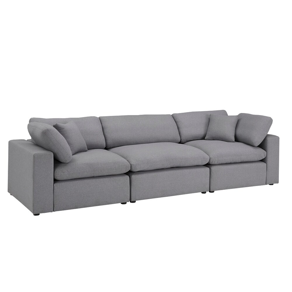 Anka Grey Linen Down Filled Cushioned Sofa by iNSPIRE Q Modern