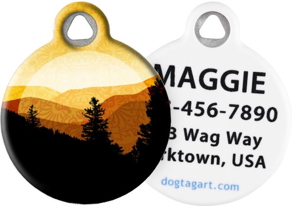 Dog Tag Art Golden Mountains Personalized Dog and Cat ID Tag