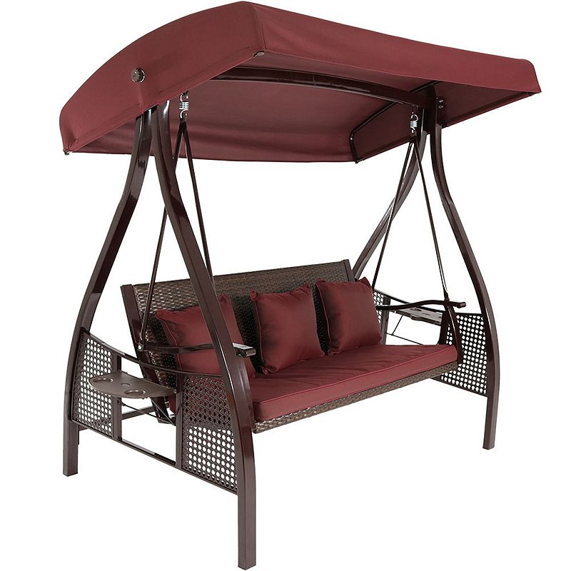 Sunnydaze 3-person Deluxe Patio Swing With Tilting Canopy