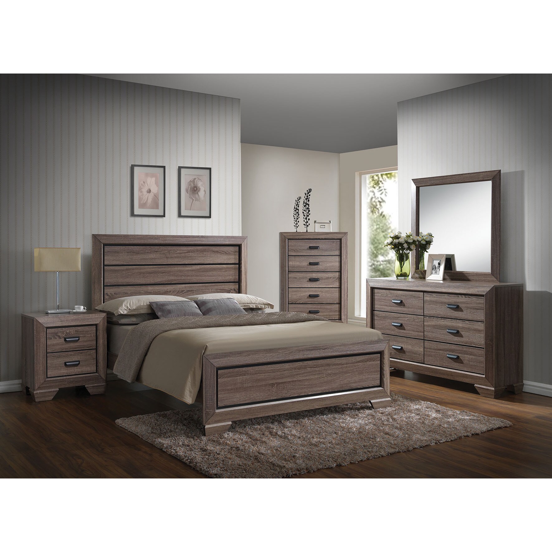 The Gray Barn Pickford Weathered Grey 4-piece Bedroom Set - - 21906816