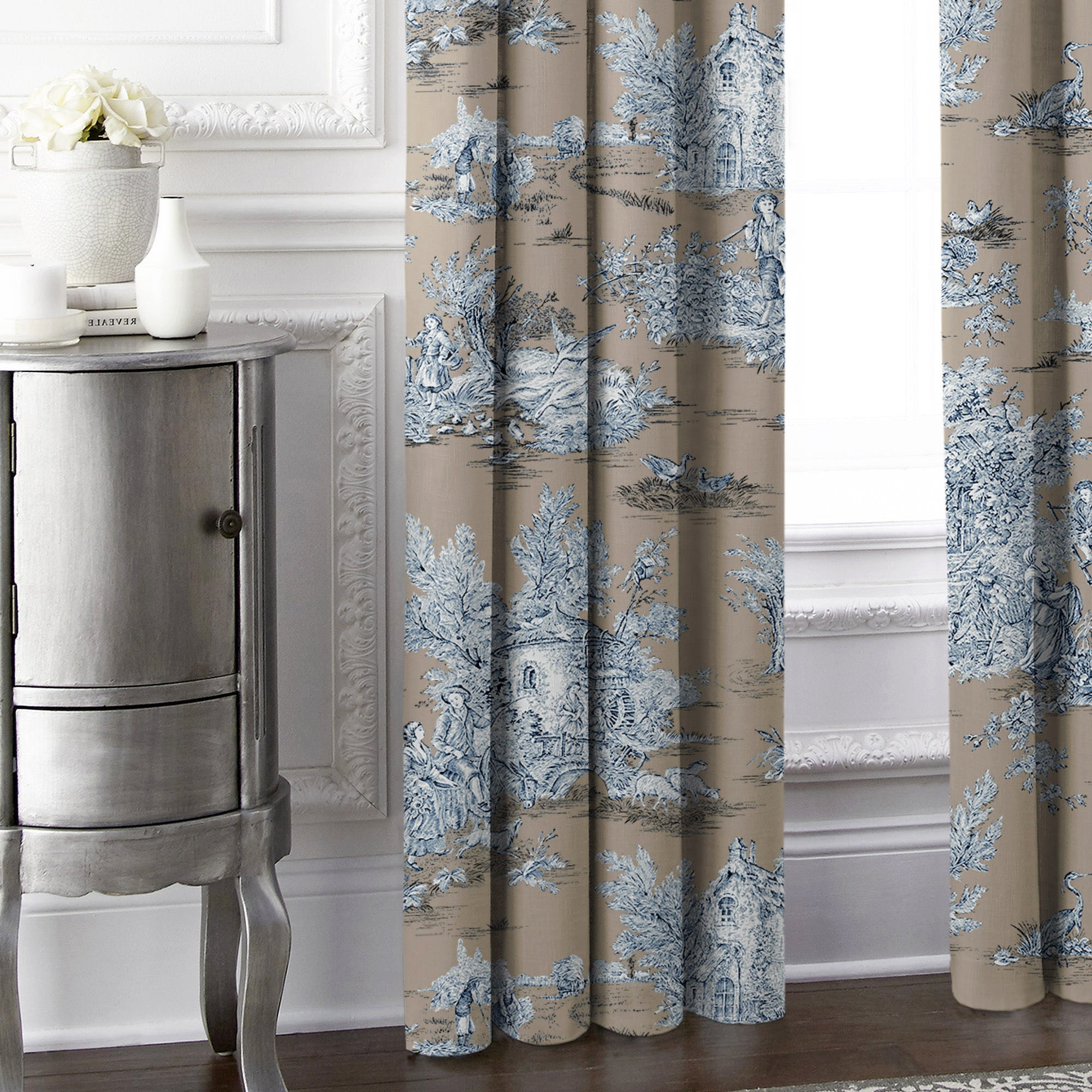 Chateau Blue/Beige Drapery