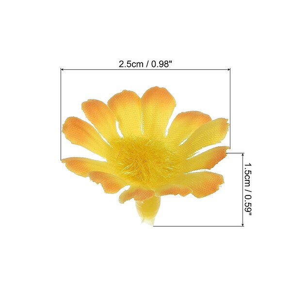 50Pcs 0.98 Artificial Silk Sunflower Flower Heads Fake Flowers DIY