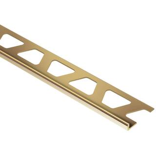 Schluter Systems Schiene Solid Brass 18 in. x 8 ft. 2-12 in. Metal L-Angle Tile Edging Trim M30