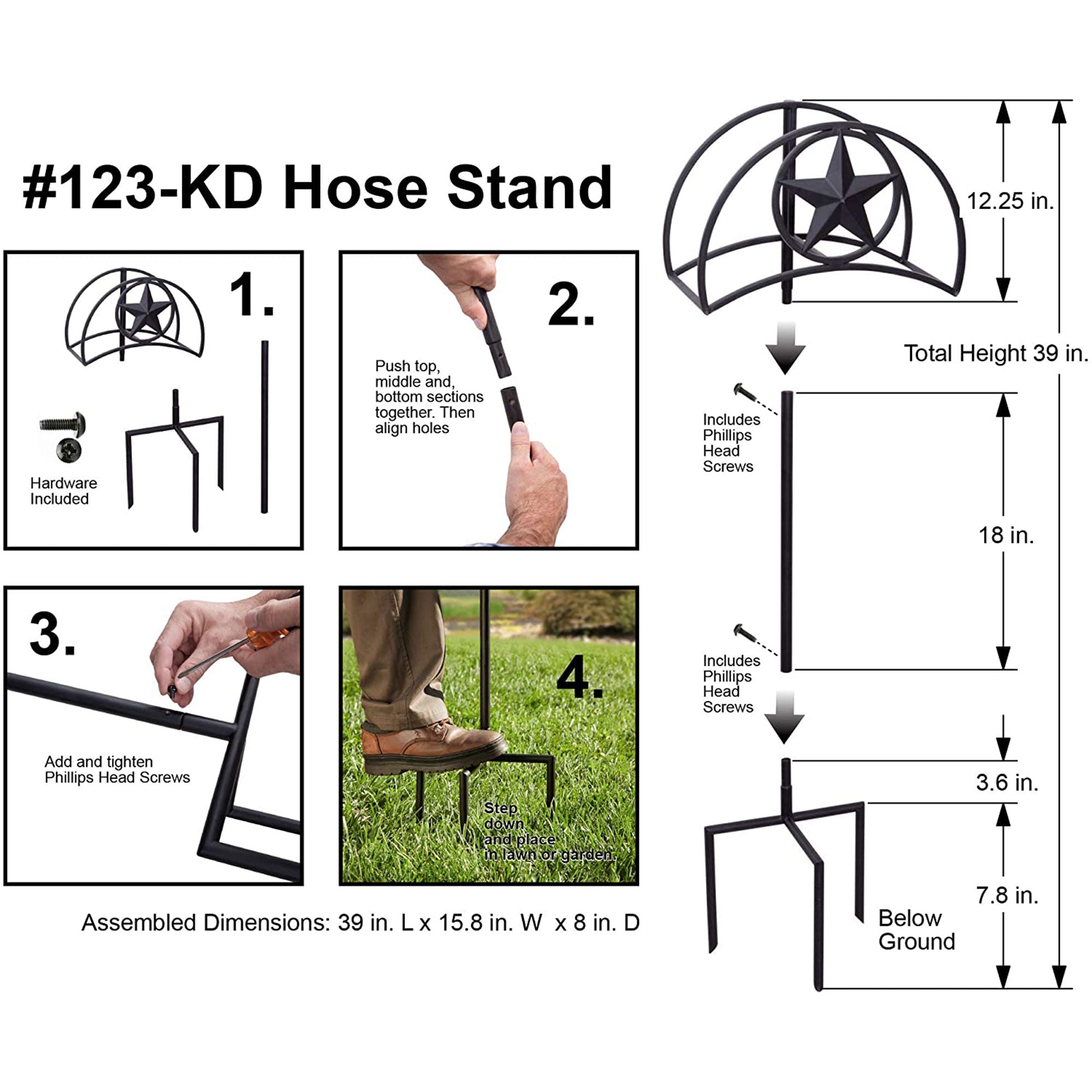 Liberty Garden 125' Hose Stand with Star