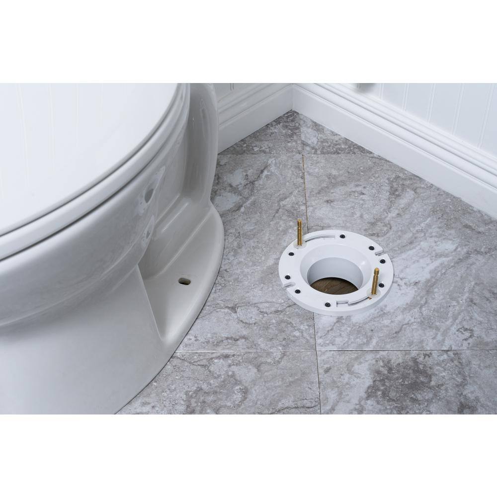 Oatey Fast Set 3 in. Outside Fit or 4 in. Inside Fit PVC Open Hub Toilet Flange 435032