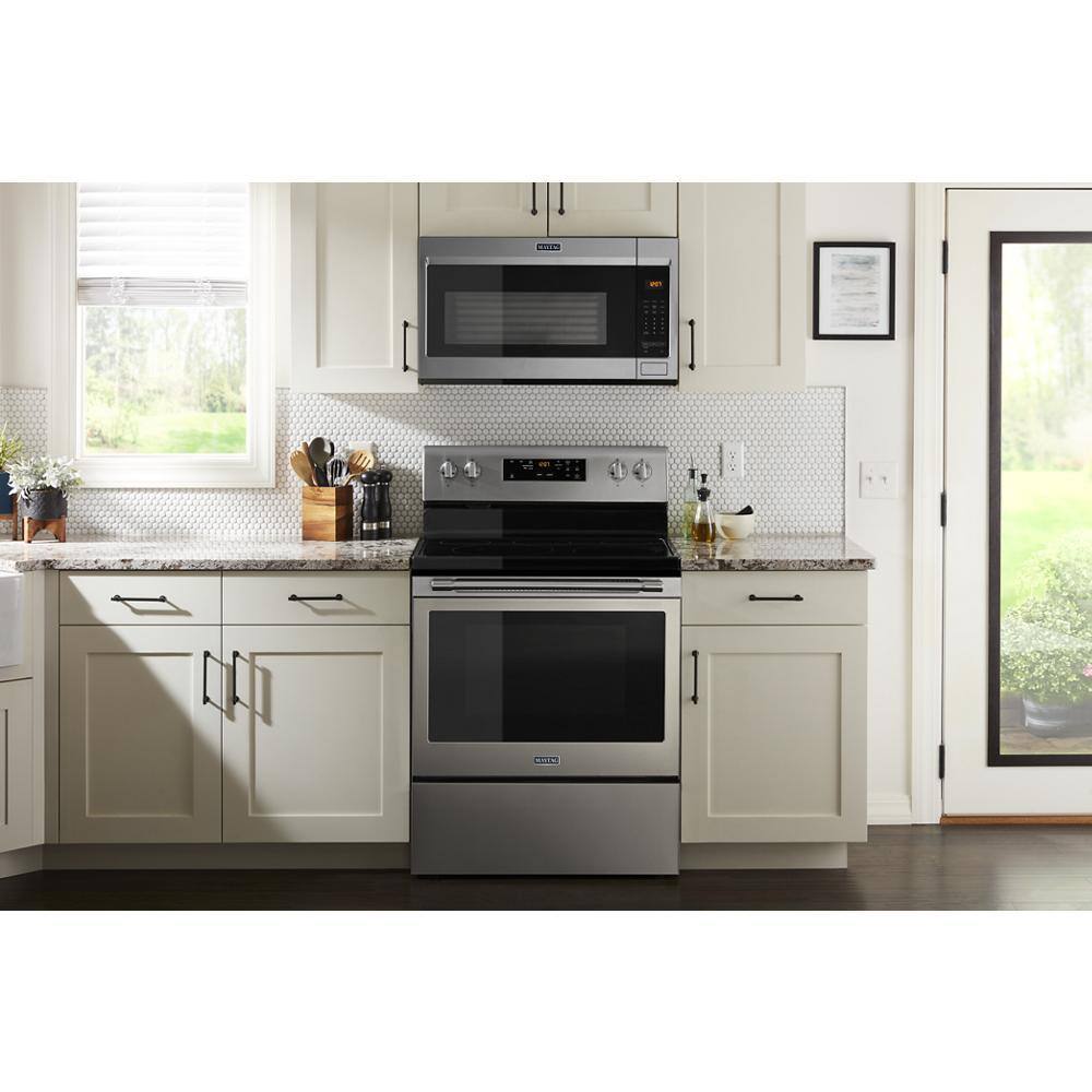 Maytag 5.3 cu. ft. Electric Range with Shatter-Resistant Cooktop in Fingerprint Resistant Stainless Steel MER6600FZ