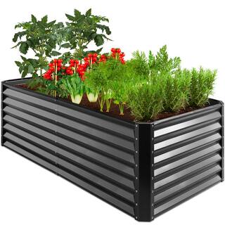 Best Choice Products 6 ft. x 3 ft. x 2 ft. Gray Outdoor Steel Raised Garden Bed Planter Box for Vegetables Flowers Herbs SKY6142