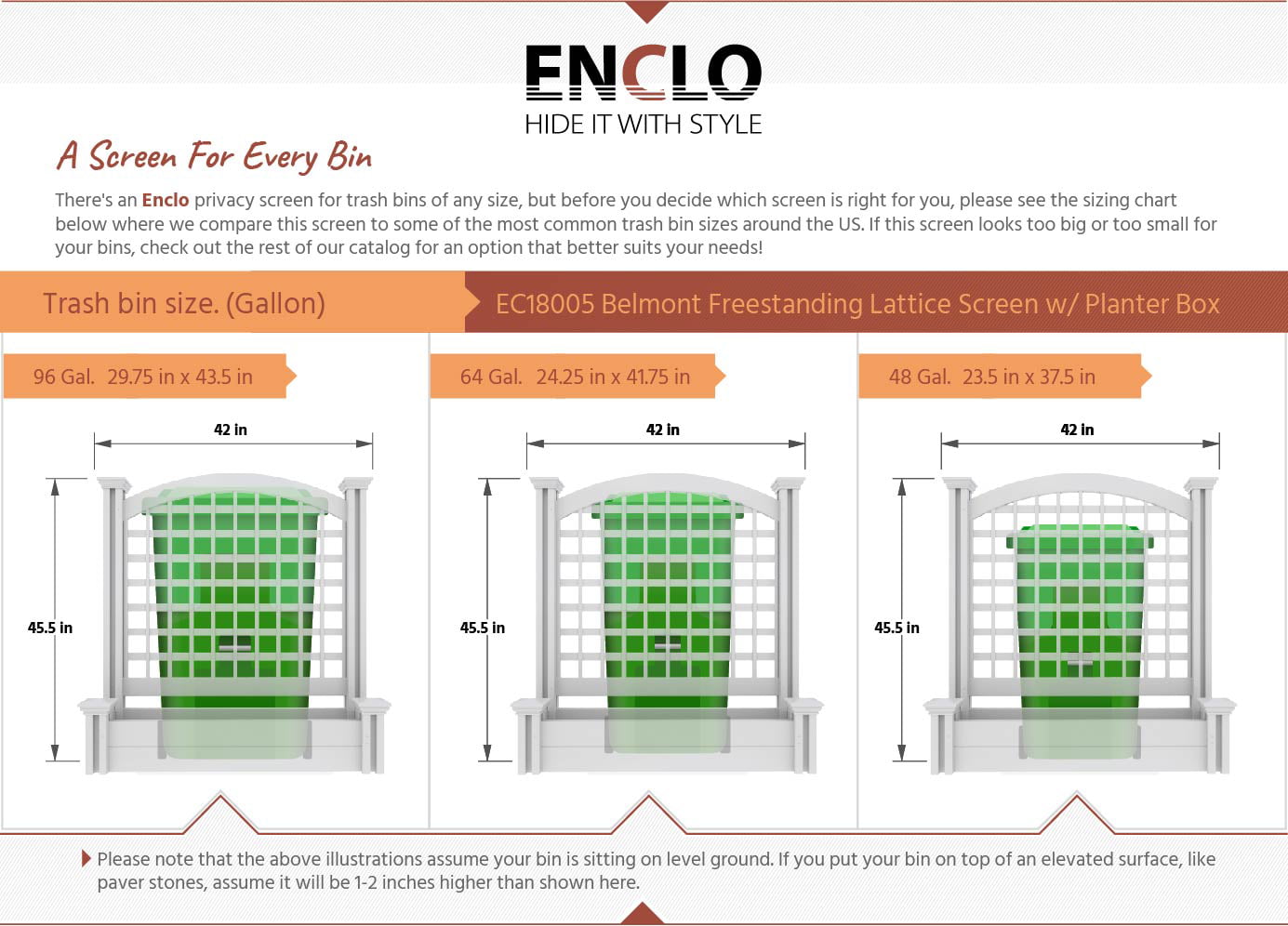 ENCLO Screens 11" x 42" x 45.5" Belmont Freestanding Lattice Screen with Planter Box