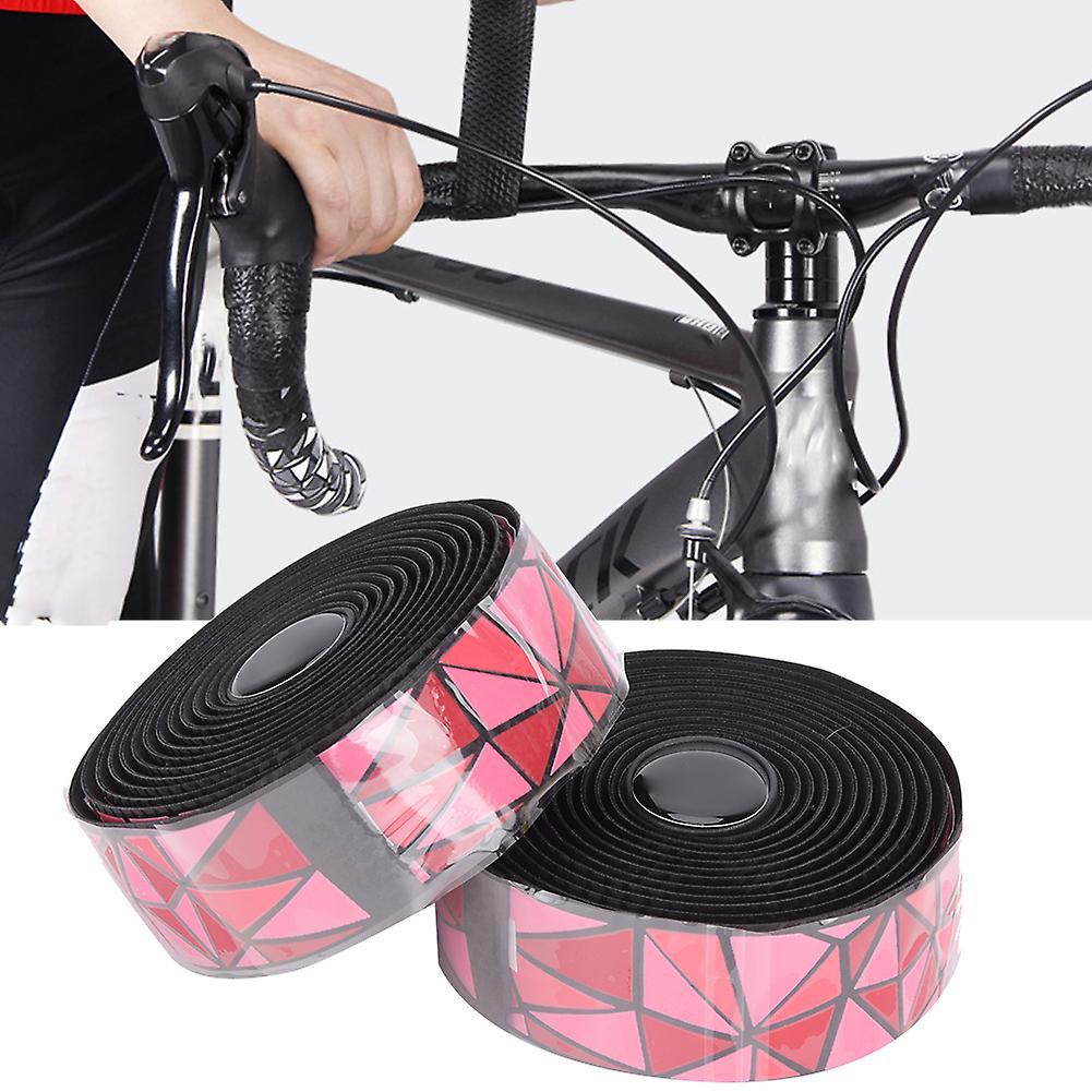 2 Roll Cx-86 Bicycle Anti Skid Handlebar Tape Road Bike Breathable Damping Bar Wrap Cycling Accessory(black Red )