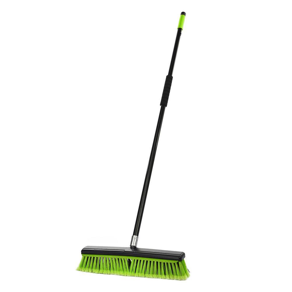 Alpine Industries 18 in. Green Indoor Multi-Surface 2-in-1 Squeegee Push Broom (2-Pack) ALP4600-18-1-2