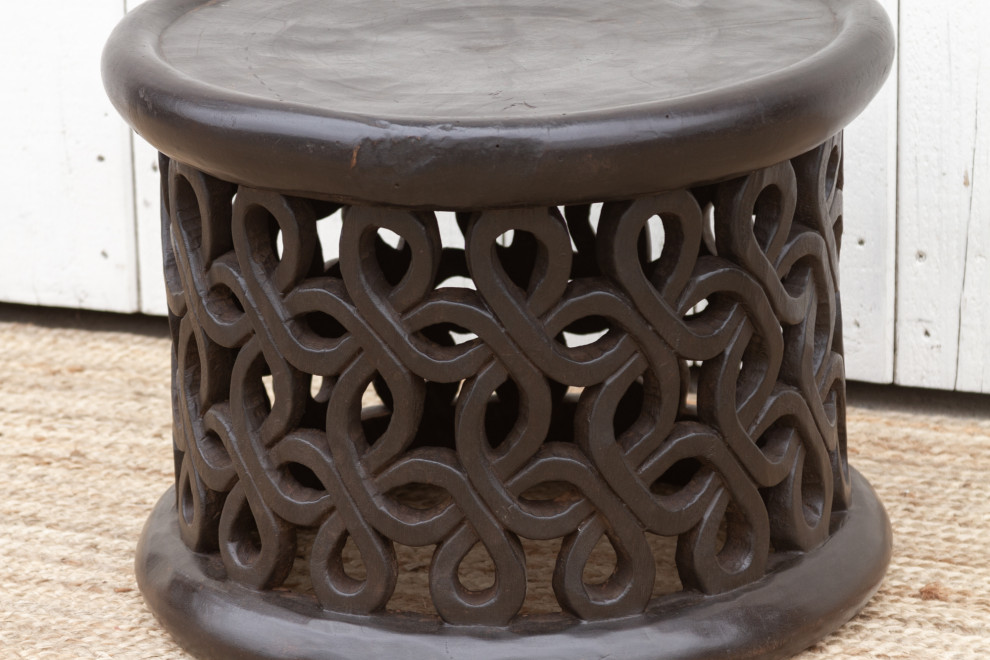 African Floral Bamileke Stool   Mediterranean   Coffee Tables   by De cor  Houzz