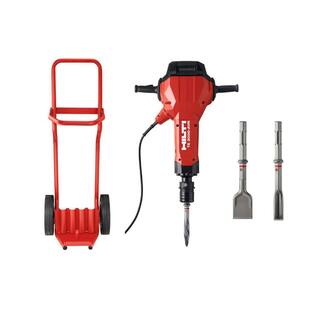 Hilti 15 Amp 120V Hex 28 Corded 32.3 in x 23.1 in. x 8.6 in. TE-3000 AVR Electric Jack Hammer with Trolley Cord and Chisels 3740144