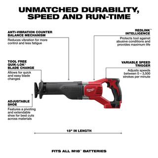 MW M18 18V Lithium-Ion Cordless Compact DrillImpactMulti-ToolCircular SawReciprocating Saw Combo Kit (5-Tool) 2892-22CT-2626-20-2630-20-2621-20