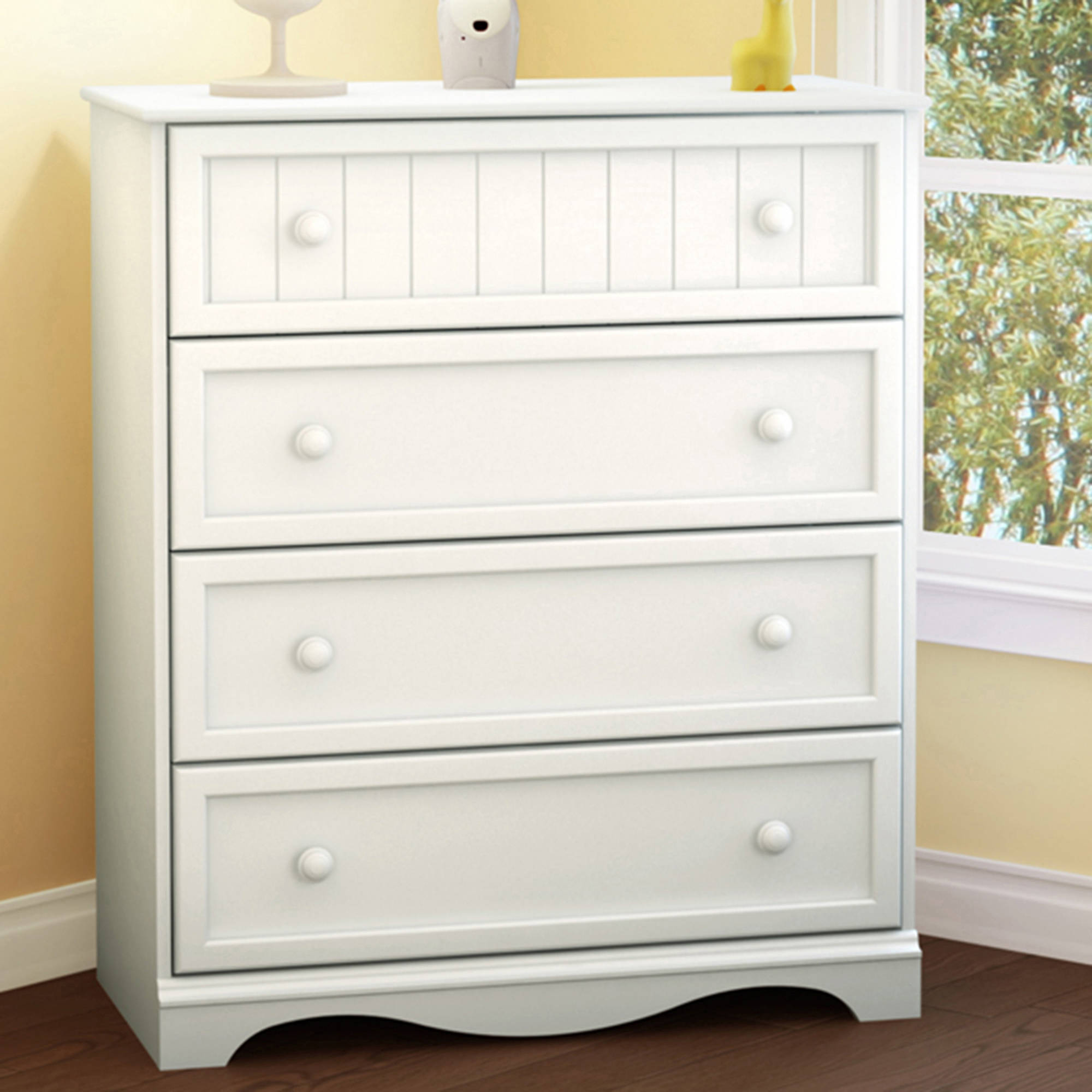 South Shore Savannah Coastal 4 Drawers Chest, White