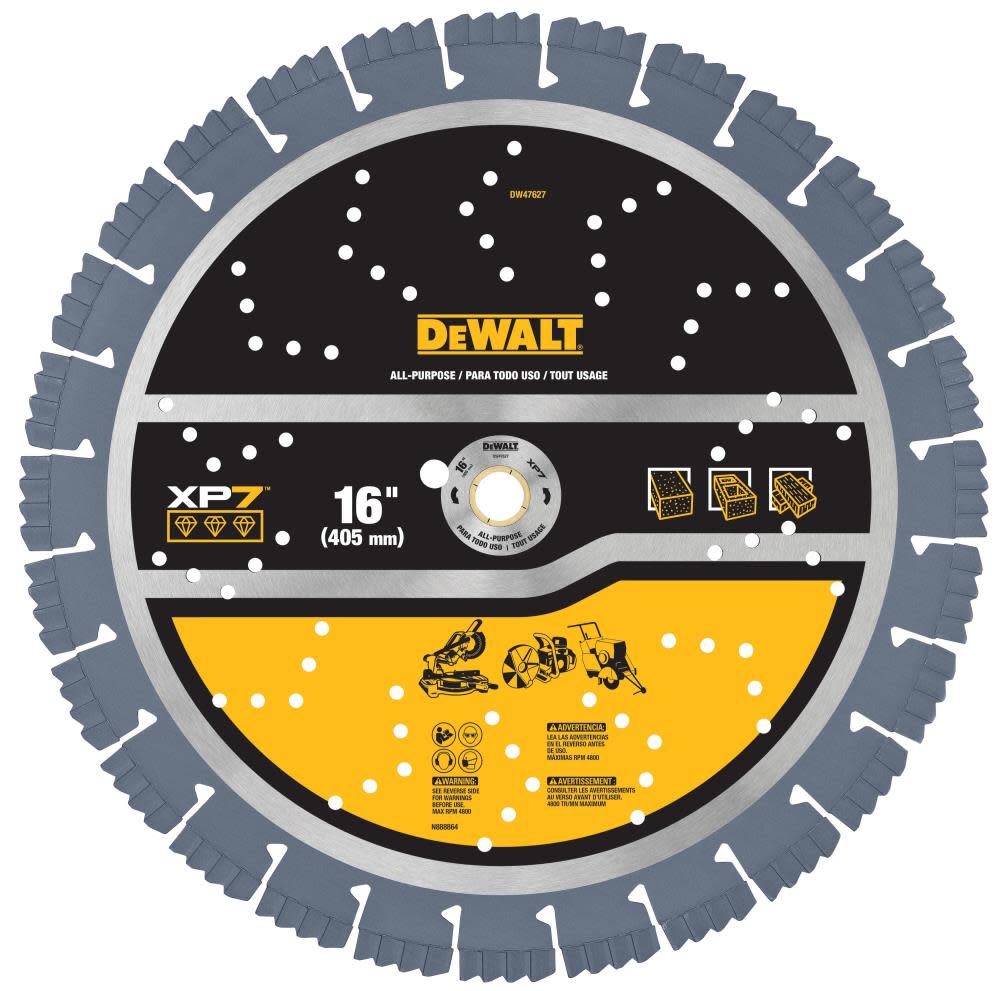 DEWALT Diamond Blade 16 SEGMENTED XP7 ALL PURPOSE