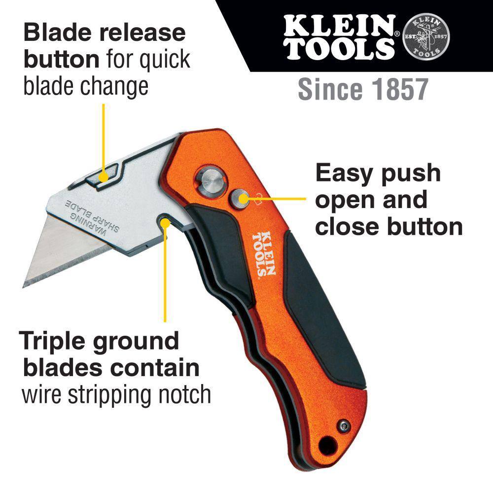 Klein Tools 9 in. Aluminum Torpedo Level and Folding Utility Knife Tool Set 23KIT