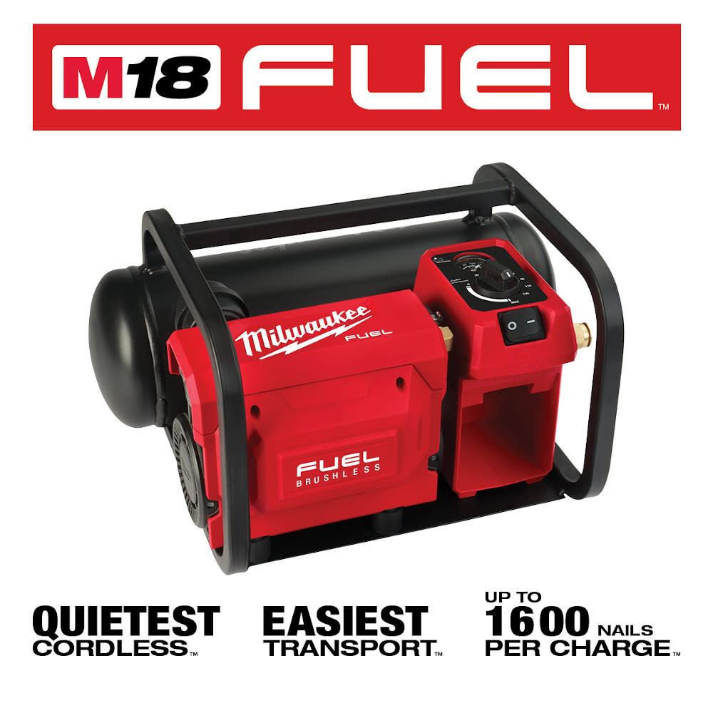 Milwaukee M18 FUEL 2 Gallon Compressor Bare Tool with PACKOUT Rolling Tool Box and PACKOUT Tool Box 2840-20PACK from Milwaukee