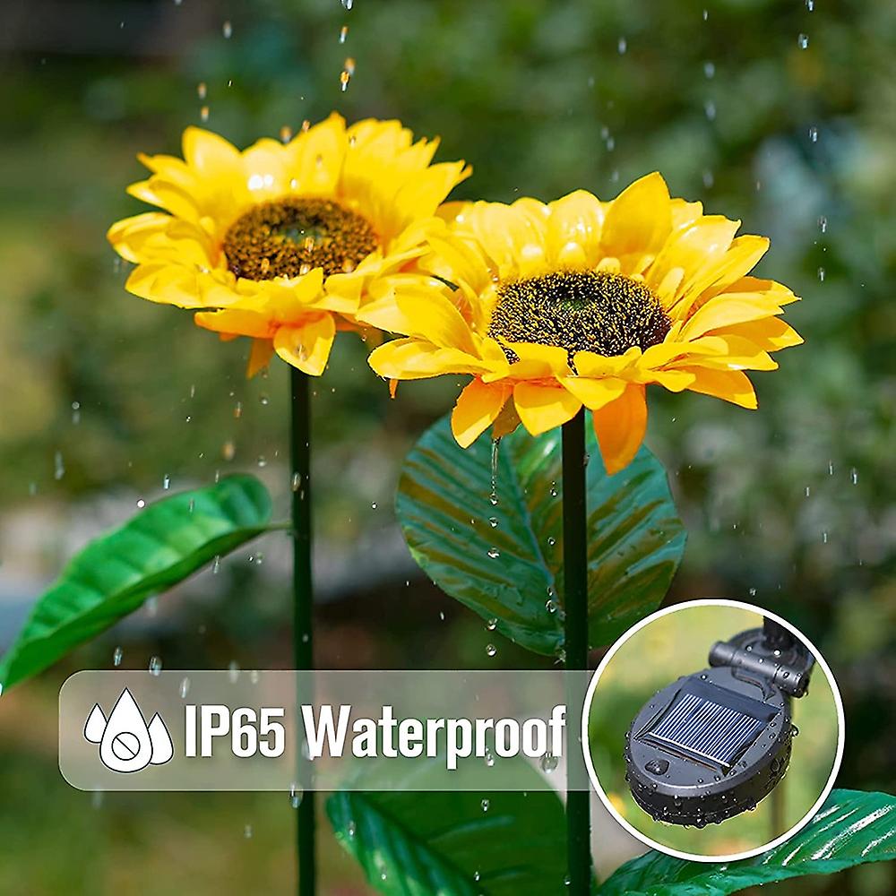 Led Solar Sunflower Outdoor Lawn Light Ip65 Waterproof Pathway Yard Wedding Holiday Garden Decoration Solar Flowers Lamp