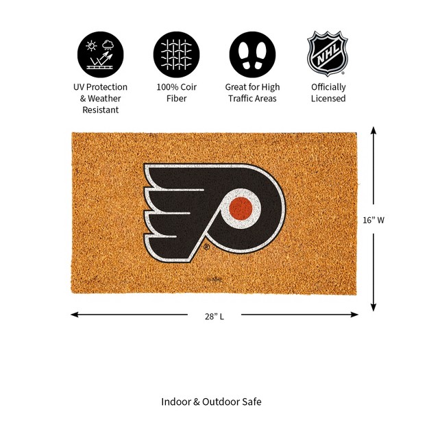 Evergreennhlphiladelphia Flyers Logo Natural Coir 28 X 16 Inches Indoor Outdoor Doormat