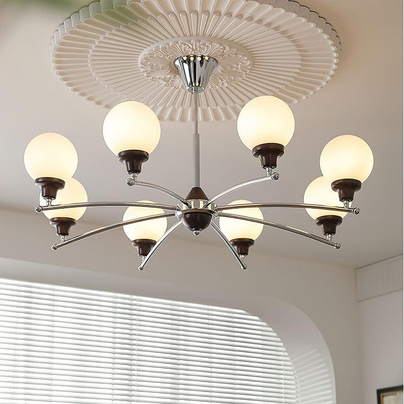 Walnut Glass Ball Chandelier