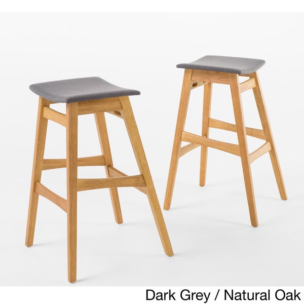 Emmaline Natural Finish Bar Stool (Set of 2) by Christopher Knight Home - N/A