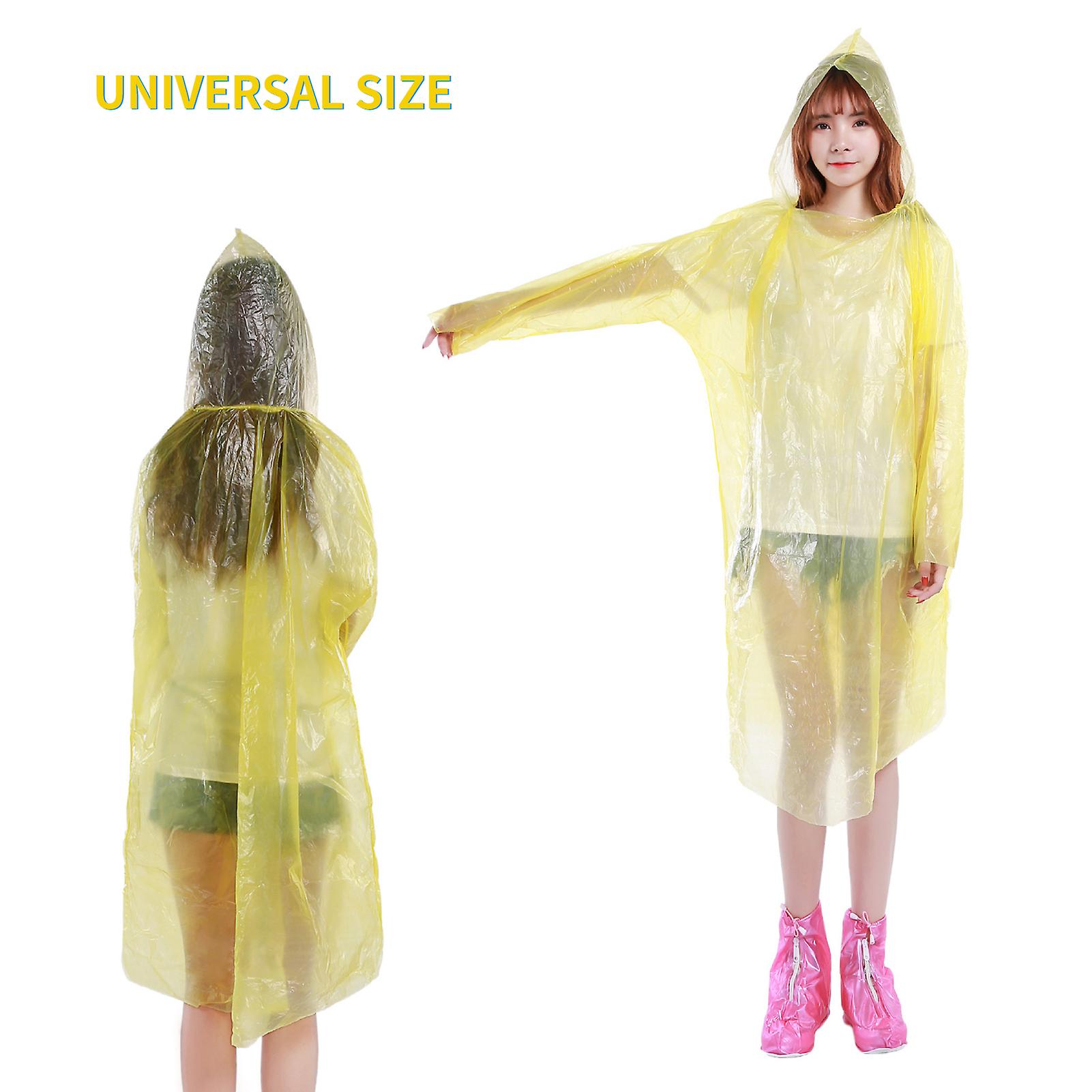 Adults Disposable Raincoat Men Women Outdoors Waterproof Transparent Lightweight Emergency Poncho