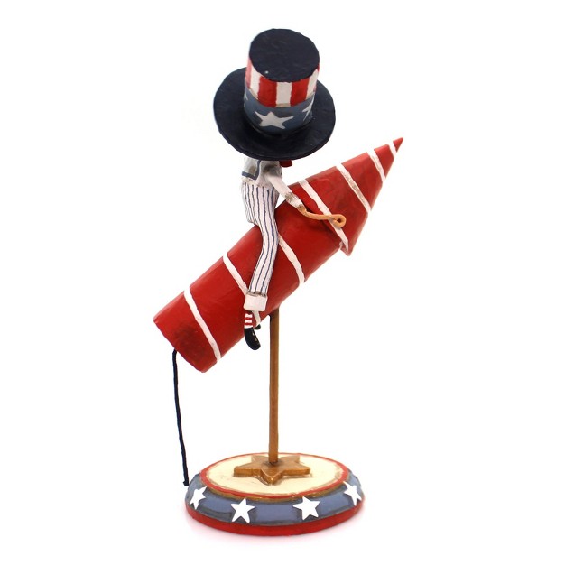 Lori Mitchell Dapper Man The Rocket Man One Figurine 9 5 Inches Lori Mitchell Patriotic 11031 Polyresin Red