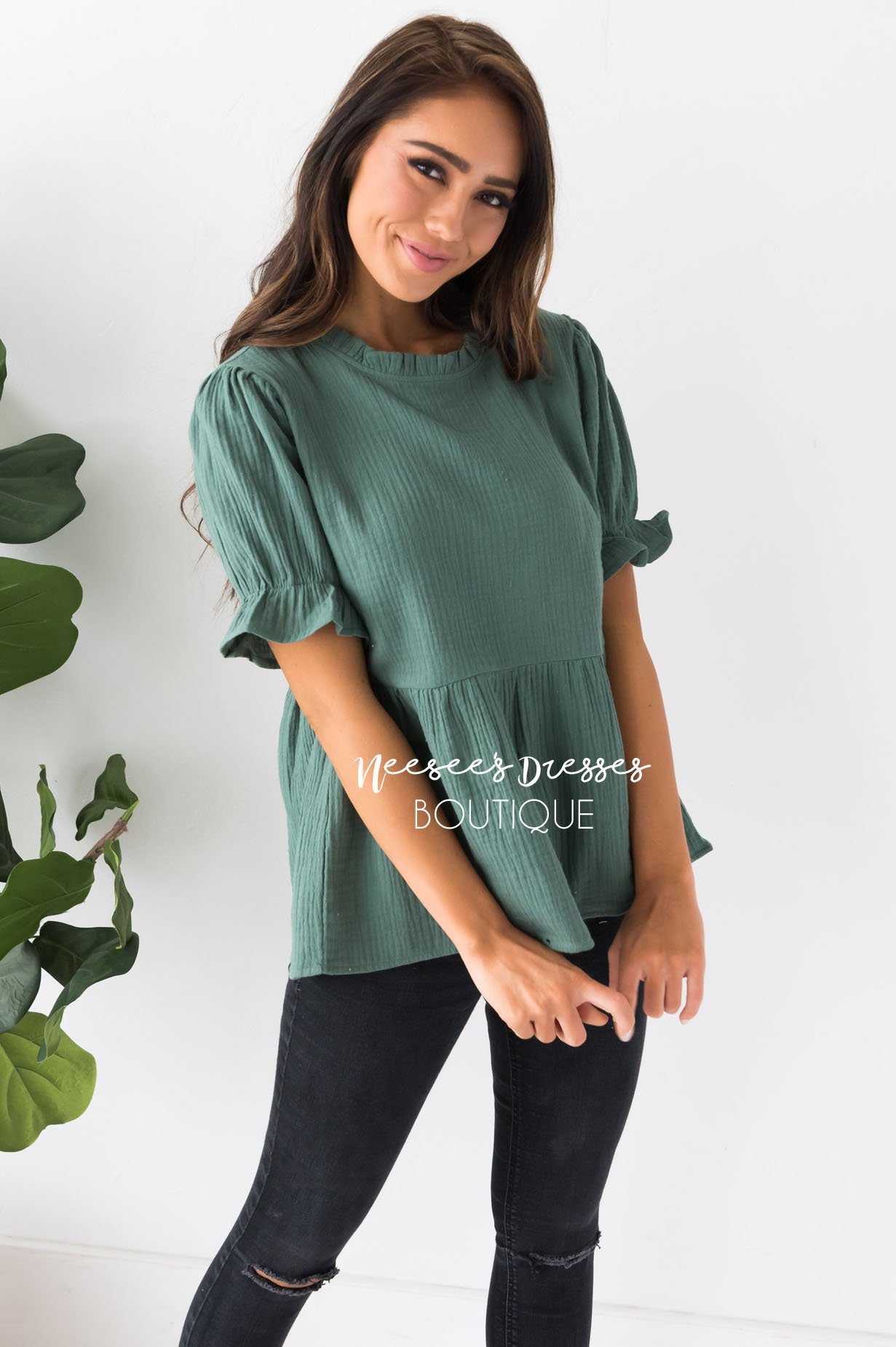 Having Fun Modest Peplum Blouse