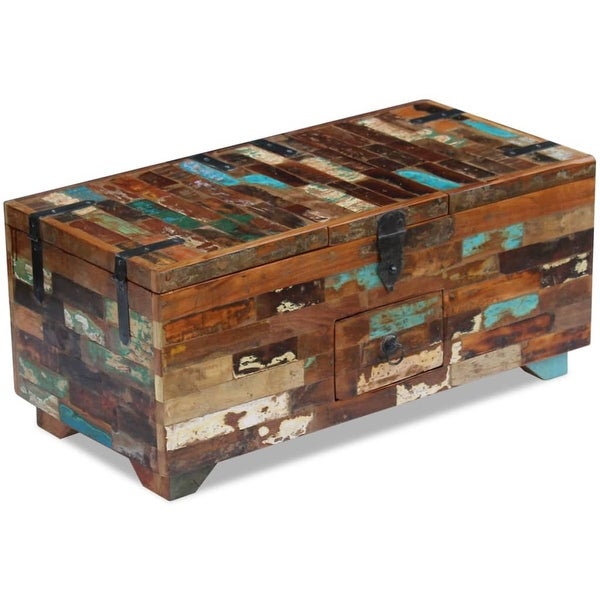 vidaXL Coffee Table Box Chest Solid Reclaimed Wood 31.5