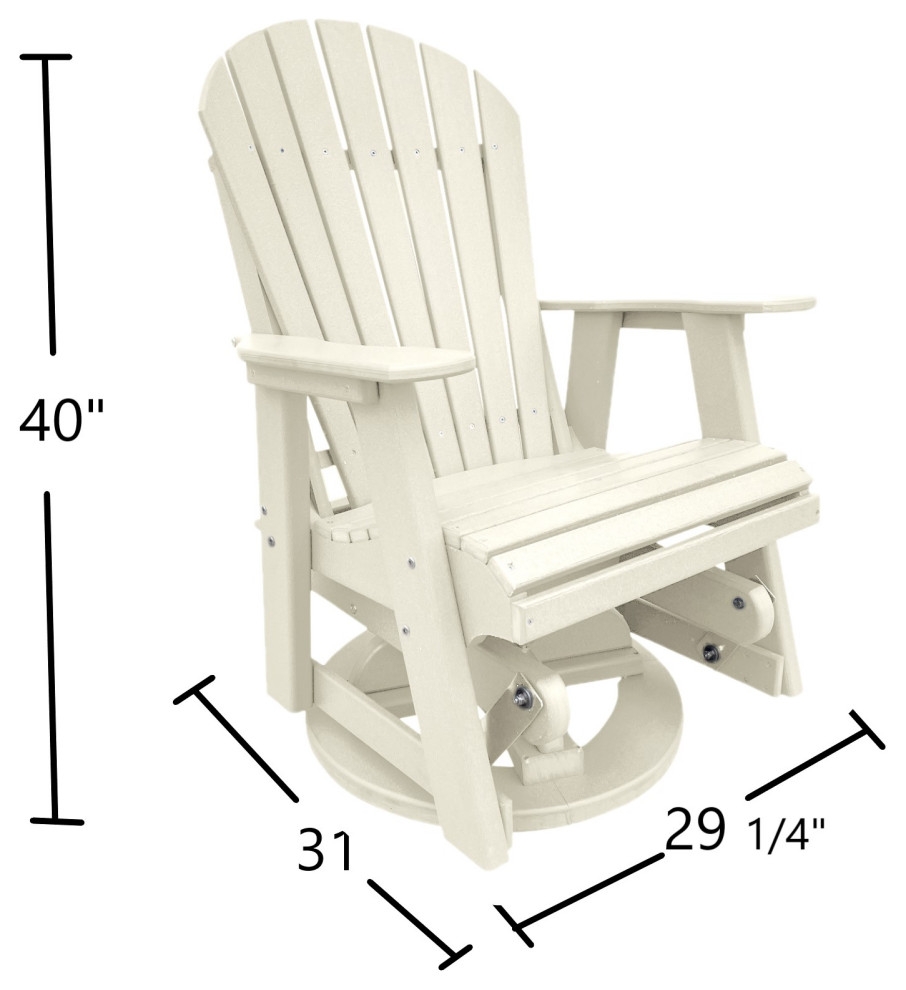 Phat Tommy Outdoor Swivel Glider Chair   Adirondack Glider Chair   Beach Style   Gliders   by Buyers Choice USA  Houzz